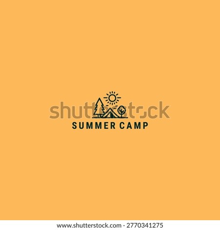Summer camp logo vector icon illustration