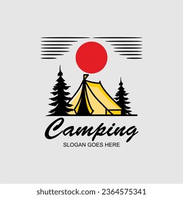 summer camp logo vector illustration