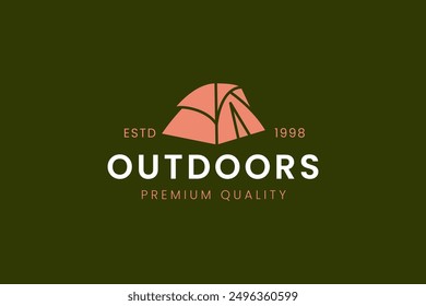 summer camp logo vector illustration vintage graphic design icon template. camping outdoor nature adventure sign or symbol for tourism travel