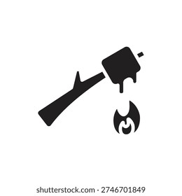 Summer Camp Marshmallow Filled Icon Vector Illustration