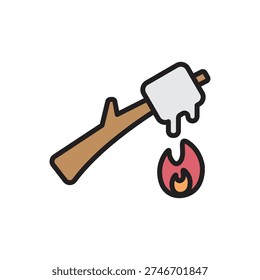 Summer Camp Marshmallow Icon Vector Illustration