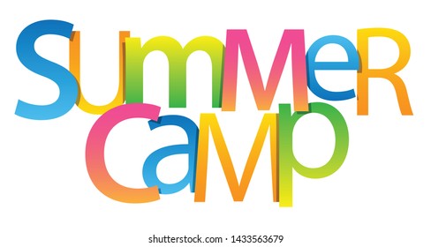 SUMMER CAMP mixed vector typography banner