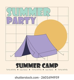 summer camp party design poster