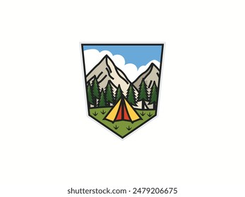 Summer Camp Patch Label Camping label vector Vectors images graphic art designs