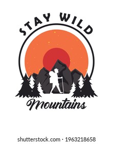 summer camp patch with mountains