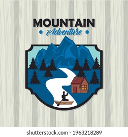 summer camp patch with rafting expedition