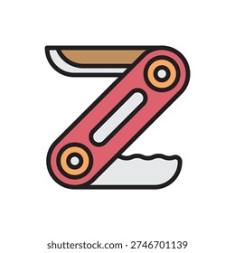 Summer Camp Penknife Icon Vector Illustration