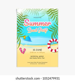 Summer camp poster, flyer or banner design.