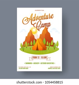 Summer camp poster, flyer or banner design.