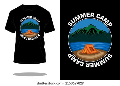 Summer camp retro t shirt design