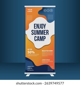 Summer Camp Roll-Up Banner with Modern Promotional Design