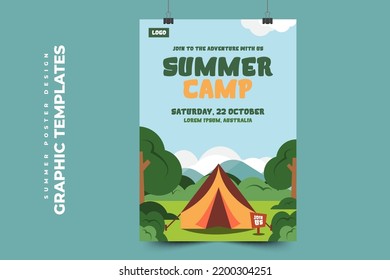 Summer Camp Season Graphic template, easy to customize simple and elegant design