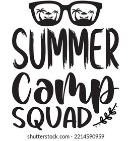 Summer Camp Squad T-shirt Design Vector File.
