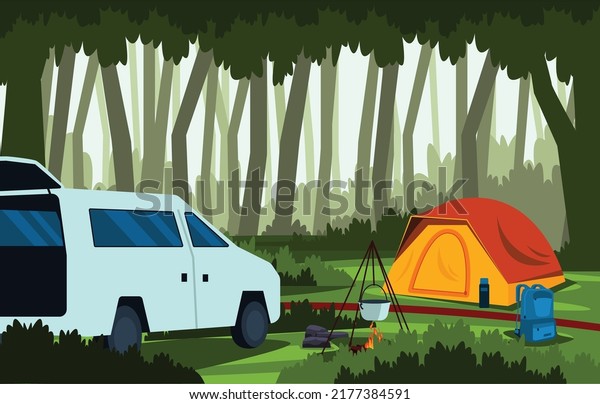 Summer\
Camp Tent Outdoor Jungle Nature Adventure\
Holiday