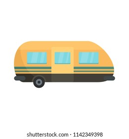 Summer camp trailer icon. Flat illustration of summer camp trailer vector icon for web isolated on white