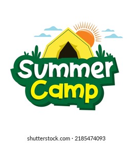 Summer Camp vector design template. Kids summer camp vector logo design. summer camp children design. 