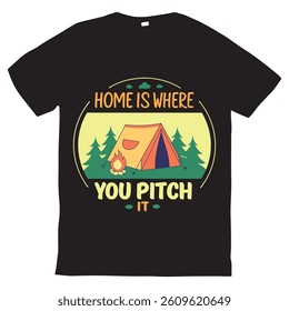 Summer camp and Vector illustration with quote, Concept for shirt or logo, print, stamp or tee