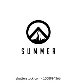 Summer Camp Vector Logo.