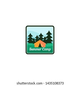 Summer Camp Vintage Logo Stock Vector