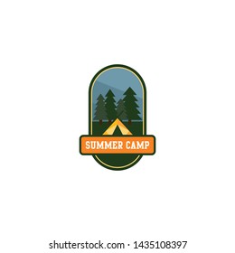 Summer Camp Vintage Logo Stock Vector