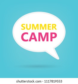 summer camp written on speech bubble- vector illustration
