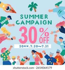 Summer campaign banner design Summer sale advertising