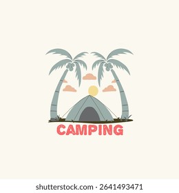 Summer camping design vector illustration. Summer vibes artwork.
