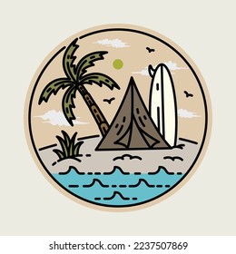 Summer camping graphic illustration vector art t-shirt design