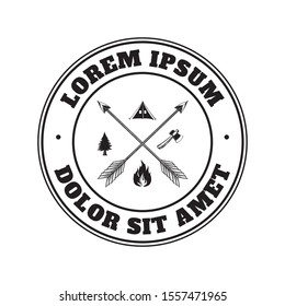 Summer camping and hiking adventure logo badge template