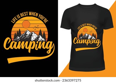 Summer Camping Hiking T shirt Mountain Design unique attractive design tshirt Mountains