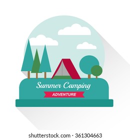 Summer camping landscape,Vector illustration