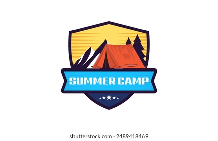 Summer camping logo isolated on background
