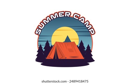 Summer camping logo isolated on background