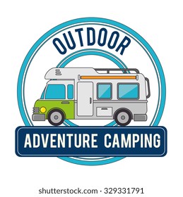 Summer camping and travel theme design, vector illustration.