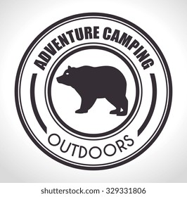 Summer camping and travel theme design, vector illustration.