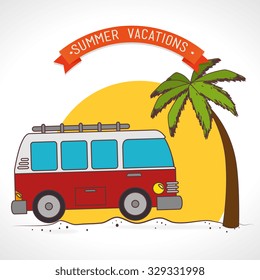 Summer camping and travel theme design, vector illustration.