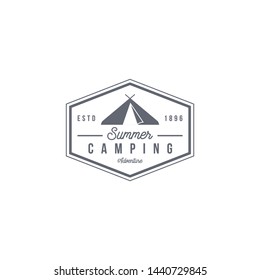 Summer Camping Vintage Style Design Vector