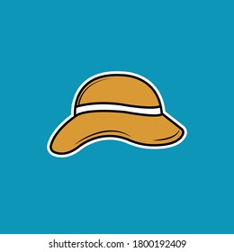 Summer Cap Icon Vector for Sticker