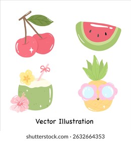 Summer Capybara Collection | Cute Animal Capybara | Summer Beach Element | Capybara Vector | Summer Vector Illustration 