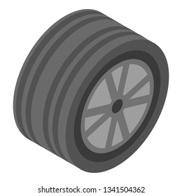 Summer car wheel icon. Isometric of summer car wheel vector icon for web design isolated on white background