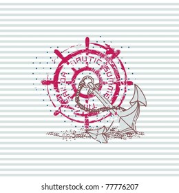 summer card with anchor