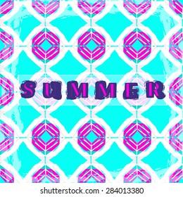Summer card .Background with decorative geometric and abstract elements .