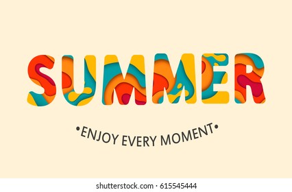 Summer card Enjoy every moment. Vector illustration.