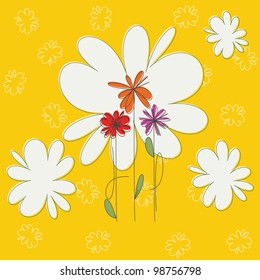Summer card with flowers