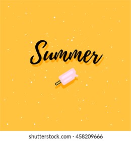 Summer card with flowers and leaves. Vector graphics.