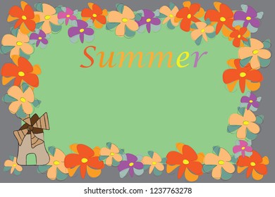 Summer card in green