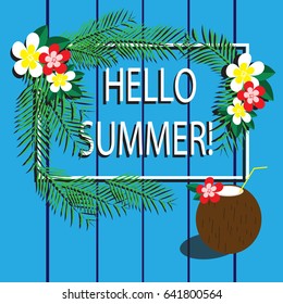 Summer card in Hawaiian style