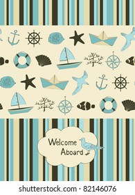 Summer card with nautical elements