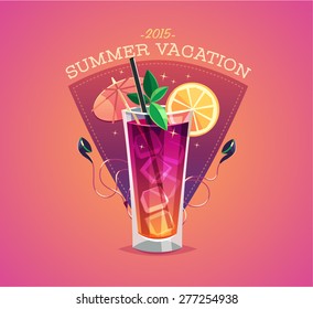 Summer card / poster / template. Vector illustration.