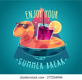 Summer card / poster / template. Vector illustration.